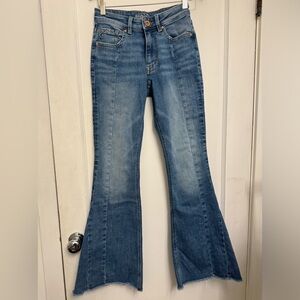 Flared bell bottom denim size 2 high rise